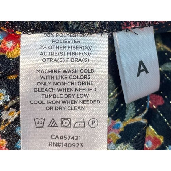 NWOT LOFT Women's Size 18 Plus Multi-Colored Floral Top W/ Neck Tie - Picture 4 of 5